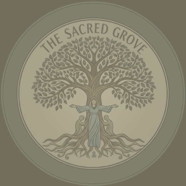 The Sacred Grove emblem — a tree of life